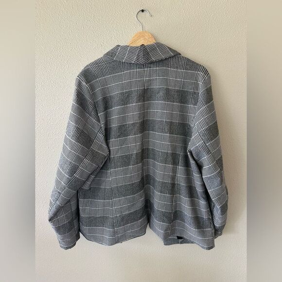 Torrid Black Grey Plaid Houndstooth Cutaway Stretch Blazer Size 3X - Picture 6 of 6